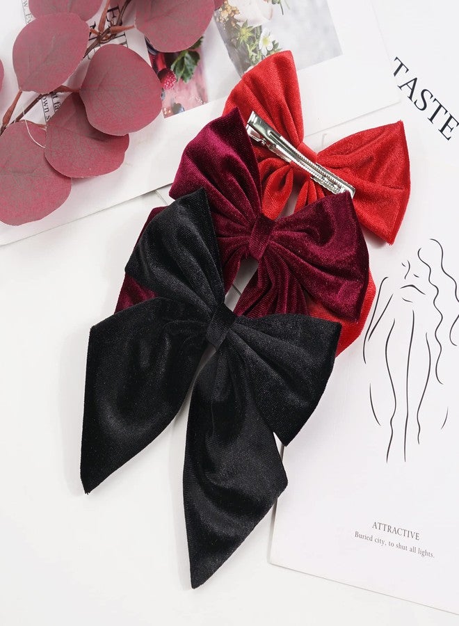 Spenlly Women Teens Girls Velvet Hair Bows Clip Kids Little Girls Hair Bow Alligator Clip Hair Barrettes Headwear Hair Accessories (Khaki) - Image 5